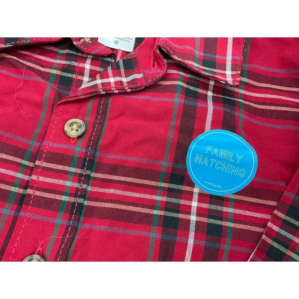 Carters Button Down Shirt Boys 6 Green Red Plaid 2 Pack Holiday School Classic